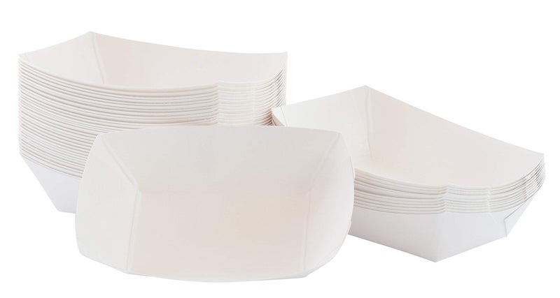 JA Kitchens Mini White Paper Food Tray - 250 Pieces 1/4 Pound Tray - Image 1